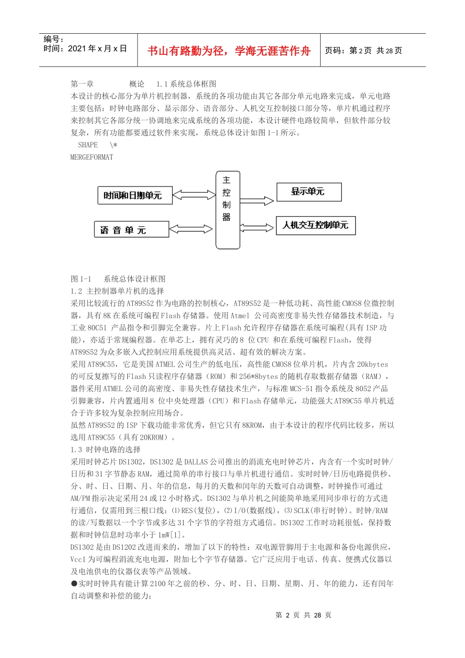 基于LCD1602液晶显示屏的电子万年历设计(两个C程序)_第2页