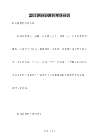 2024副总经理的年终总结