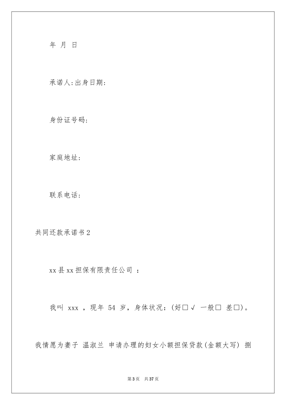 2024共同还款承诺书_17_第3页