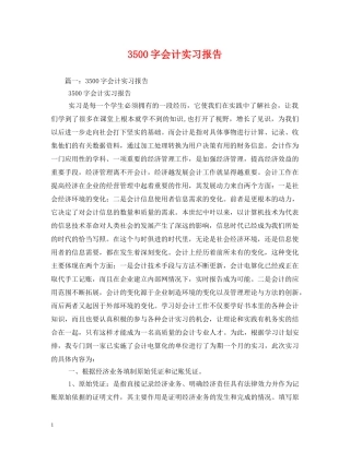 3500字会计实习报告 