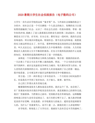 2024暑期大学生社会实践报告（电子数码公司） 