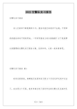 2024交警队实习报告_1