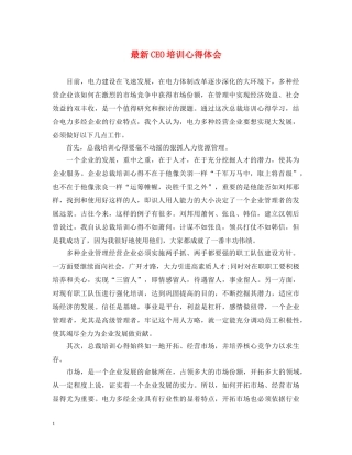 最新CEO培训心得体会 