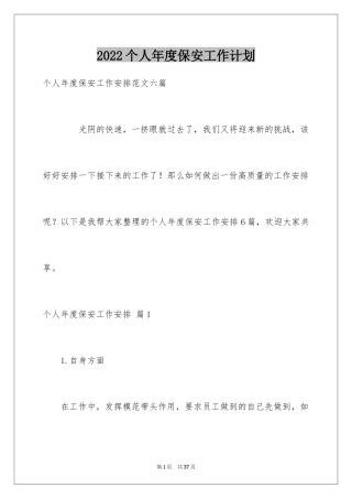 2024个人年度保安工作计划_29