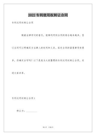 2024专利使用权转让合同_1