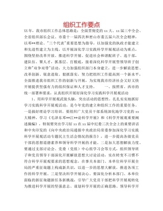组织工作要点 