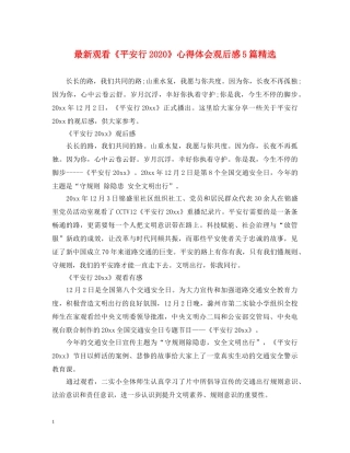 最新观看《平安行2024》心得体会观后感5篇精选 