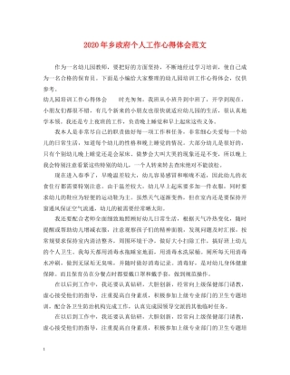 2024年乡政府个人工作心得体会范文 