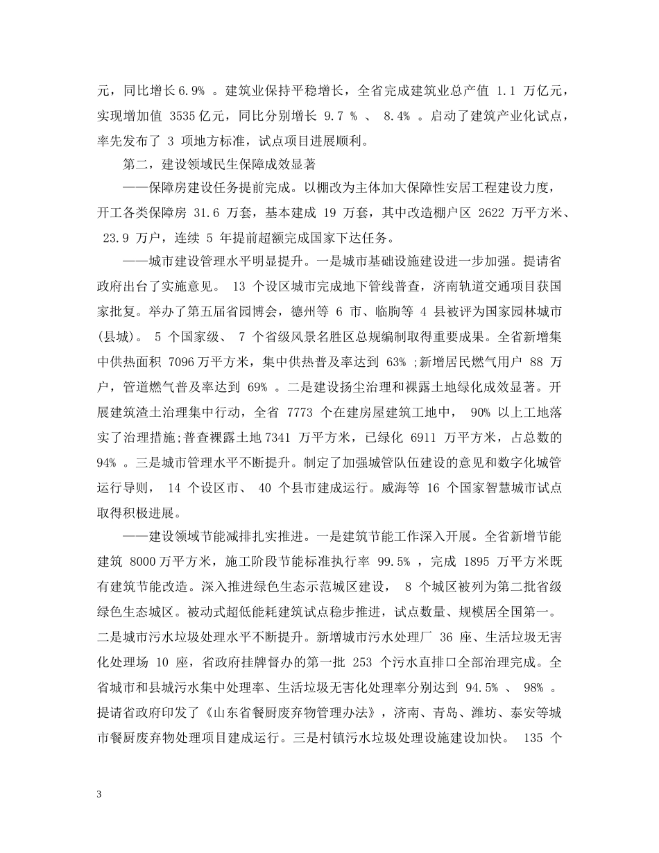 全省住房和城乡建设工作会议上的讲话_第3页