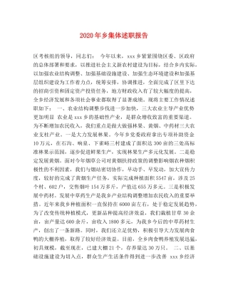 2024年乡集体述职报告 