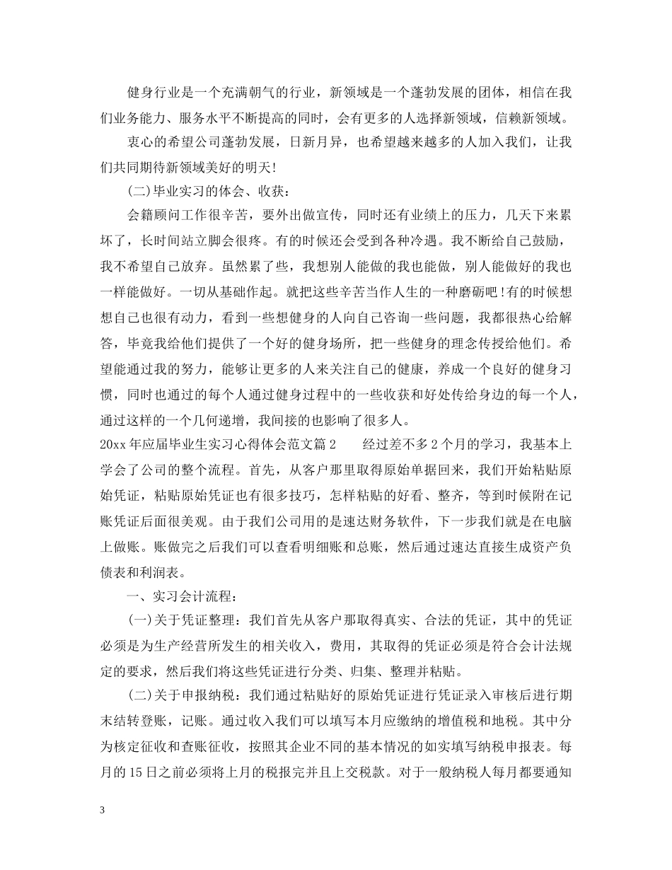 2024年应届毕业生实习心得体会范文 _第3页
