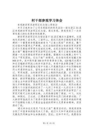 村干部参观学习体会
