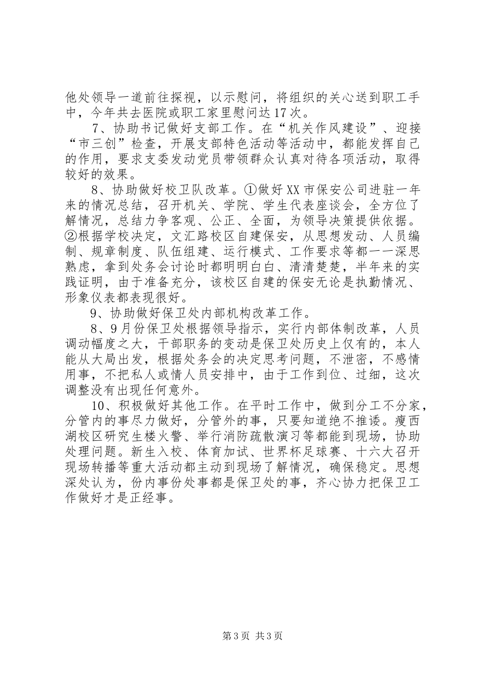 保卫工作个人年终总结 _第3页