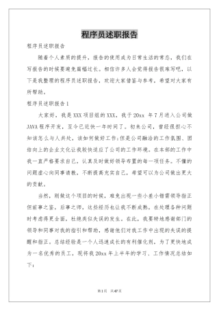 程序员述职报告