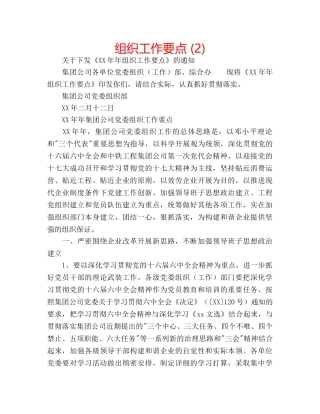 组织工作要点 (2) 