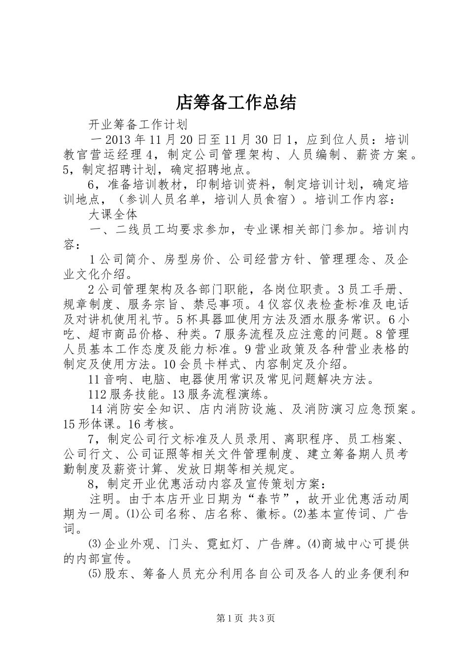 店筹备工作总结 _第1页