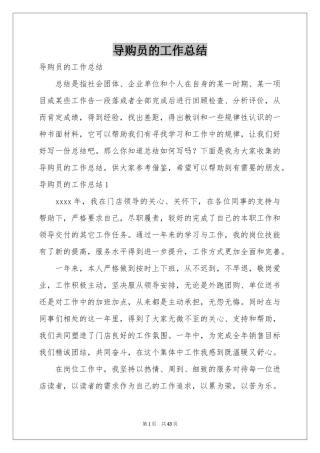 导购员的工作参考总结