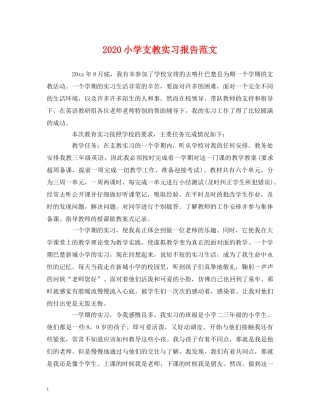 2024小学支教实习报告范文 