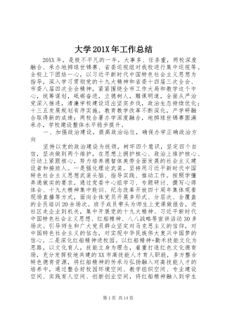 大学202X年工作总结