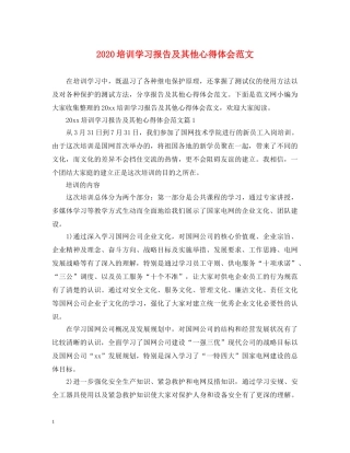2024培训学习报告及其他心得体会范文 