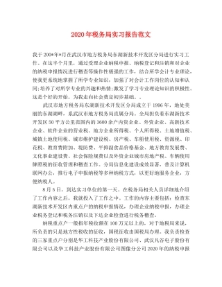 2024年税务局实习报告范文 