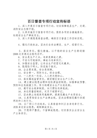 百日督查专项行动宣传标语