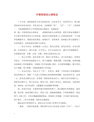 中青班培训心得体会 