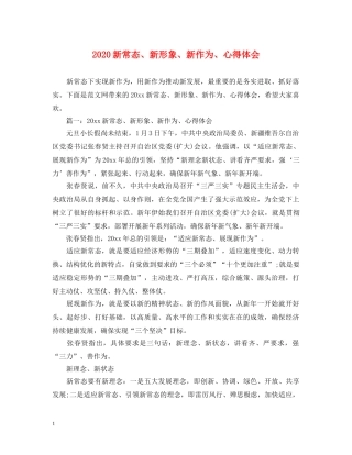 2024新常态、新形象、新作为、心得体会 