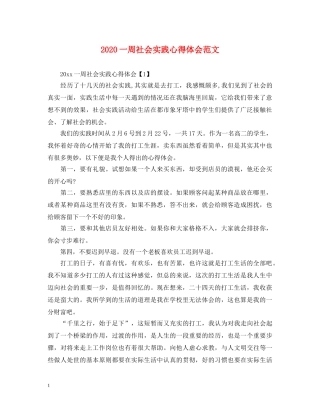 2024一周社会实践心得体会范文 