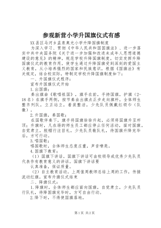 参观新营小学升国旗仪式有感