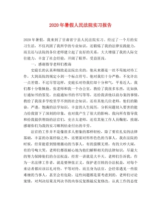 2024年暑假人民法院实习报告 