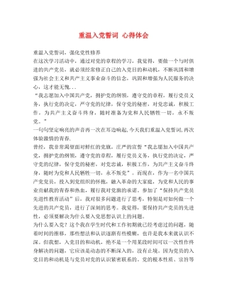 重温入党誓词 心得体会 