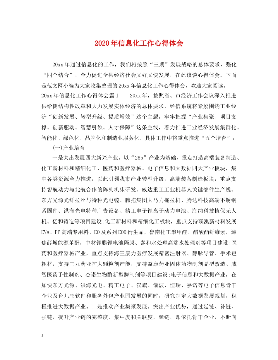 2024年信息化工作心得体会 _第1页