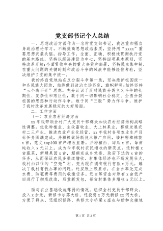 党支部书记个人总结 