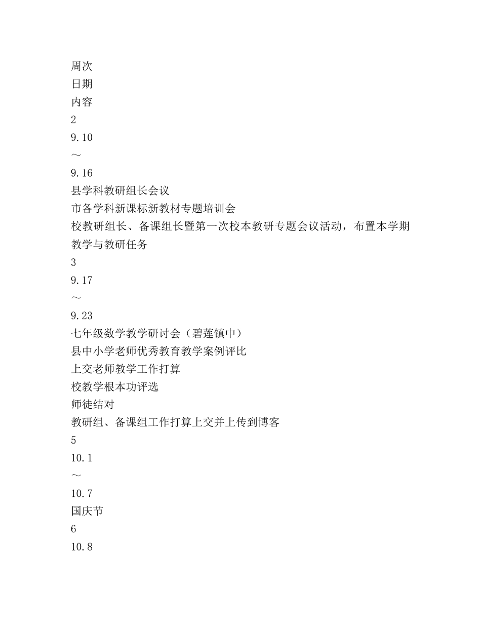 中学数学组2024年下半年教研活动工作参考计划范文 _第2页