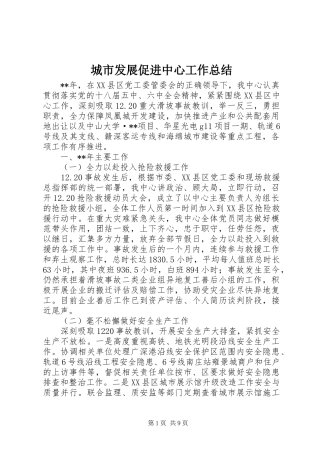 城市发展促进中心工作总结 