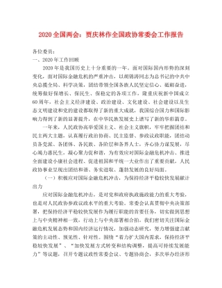 2024全国两会：贾庆林作全国政协常委会工作报告 