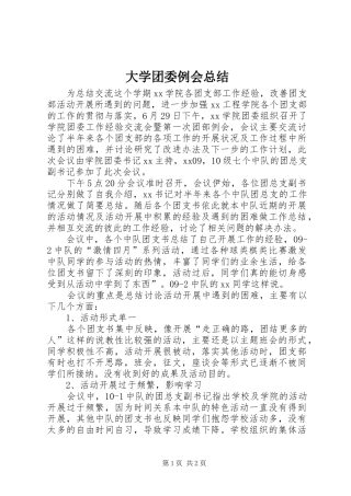 大学团委例会总结 