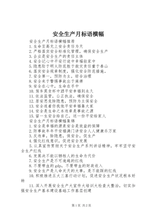 安全生产月标语横幅