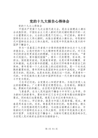 党的十九大报告体会心得3