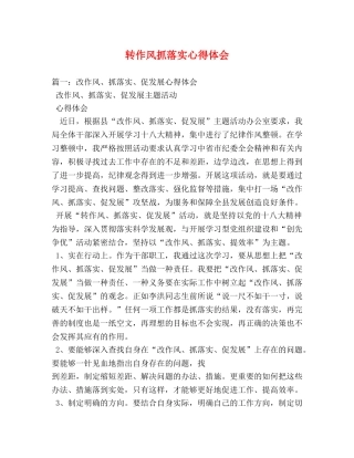 转作风抓落实心得体会 