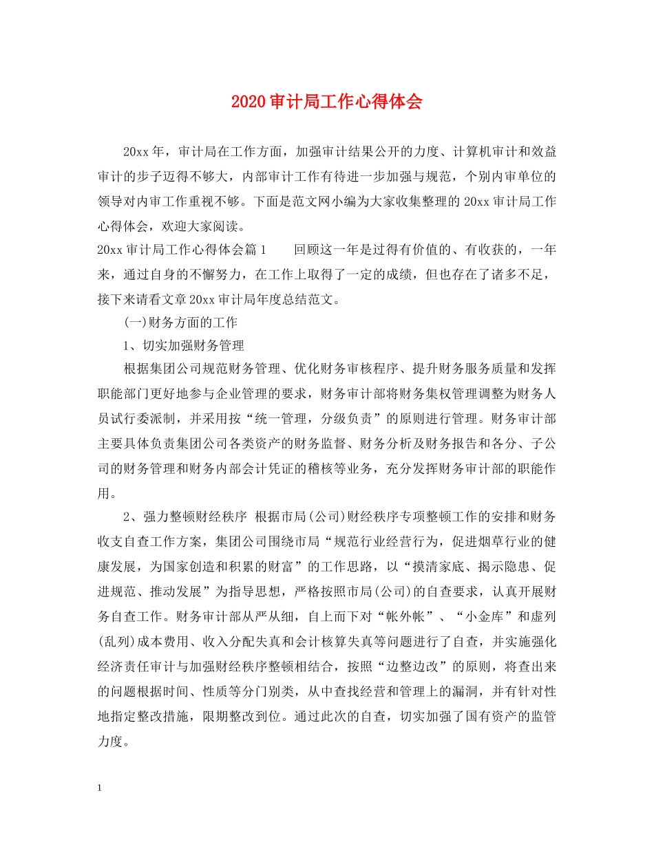 2024审计局工作心得体会 _第1页