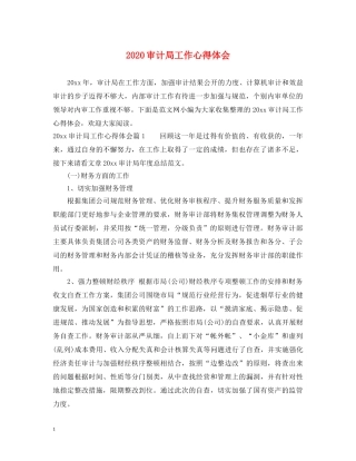 2024审计局工作心得体会 