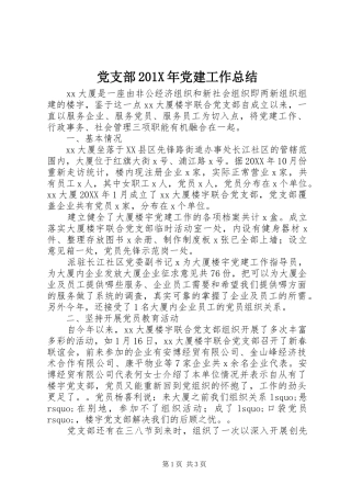 党支部202X年党建工作总结