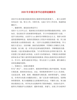 2024年乡镇支部书记述职述廉报告 