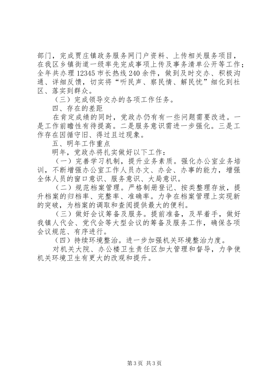 党政办XX年工作总结 _第3页
