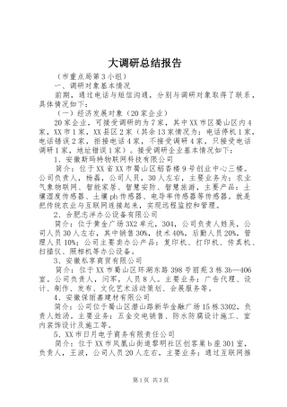 大调研总结报告 