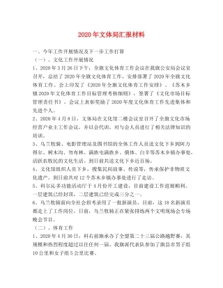 2024年文体局汇报材料 