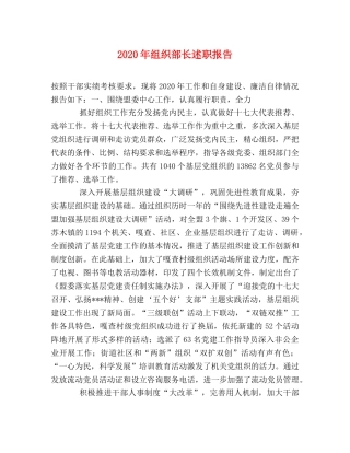 2024年组织部长述职报告 
