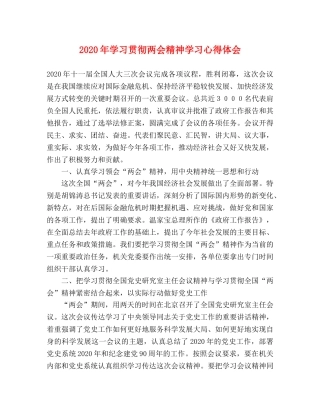 2024年学习贯彻两会精神学习心得体会 